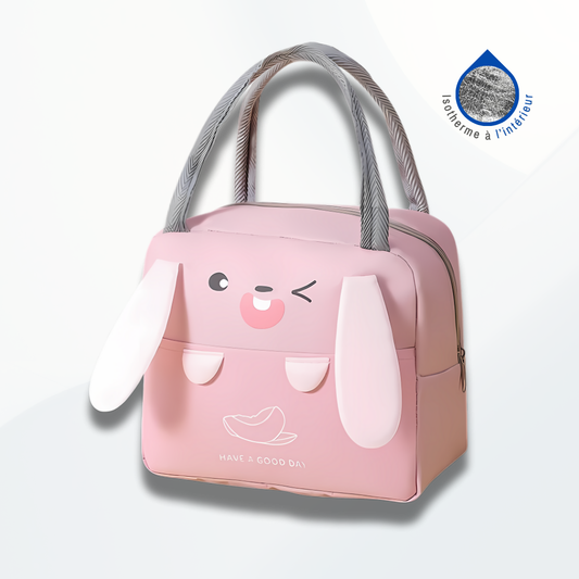 Sac Repas en Isotherme Enfant Fille - Modèle Lapin