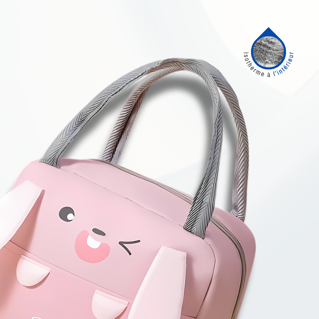 Sac Repas en Isotherme Enfant Fille - Modèle Lapin